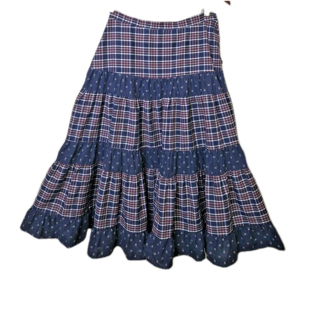 1970s Prairie Skirt You‎ Babes Gunne Style Cottage Tiered Festival Skirt Sz 9